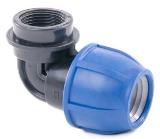 Отвод компрессионный с внутр.резьбой д.32х3/4"F для ПЭ труб ТурПласт
