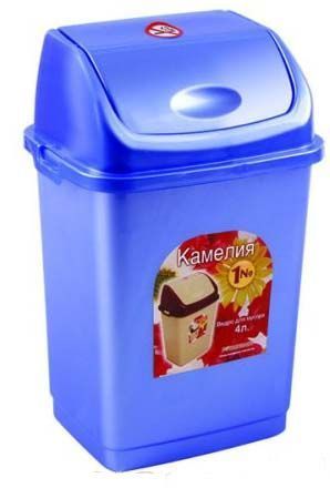 Ведро для мусора 8л голубое "Камелия"