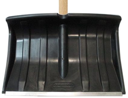 Лопата для снега пластиковая 490*345 с мет.планкой с дер.ЧЕРЕНКОМ №15 *