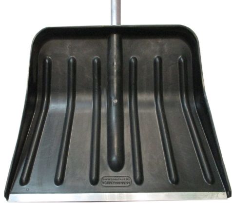 Лопата для снега пластиковая 500*415 с мет.планкой с АЛЮМ.ЧЕРЕНКОМ и V-ручкой №16