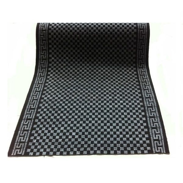 Напольная дорожка ворсовая влаговпитывающая жаккард 0,9*15м черная