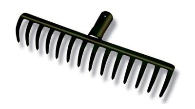 Грабли садово-огородные 16 зуб. метал. прямые с черенком* (упак.10шт.)