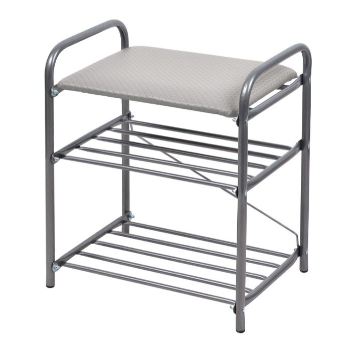 Банкетка 1 (500х330х450) с мягк. сидением,винил.светло-серый/матовый серый.разборн.Б1-1/МС Ника