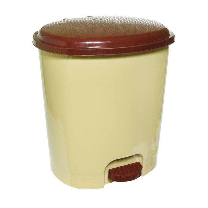Ведро для мусора 12л бежевое с педалью