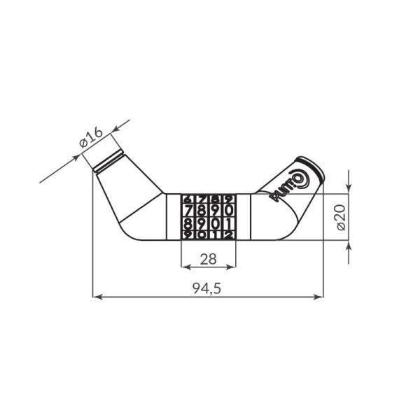 Замок тросовый PK-BIKE-1010-CODE (10х1000) /подвес