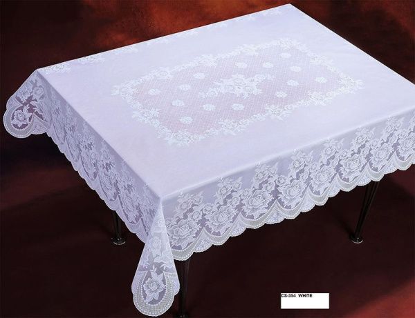 Скатерть готовая СS-354 белая (44142) 120*150см (10 шт.в рул.)