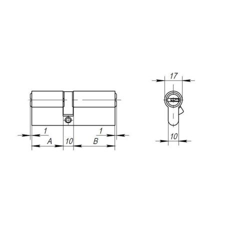 Цилиндровый механизм AX2000Key60 хром
