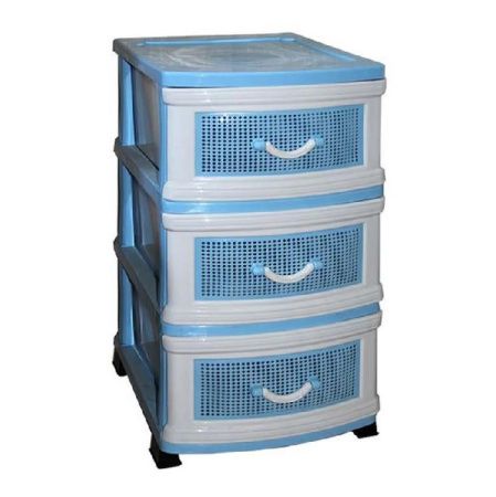 Комод 3-х секц. без декора "Дельфин" синий/белый