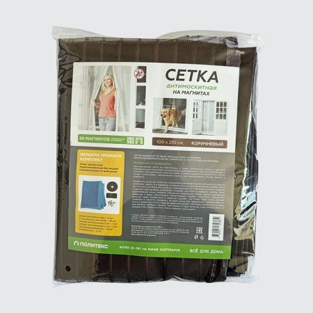 Сетка москитная на магнитах ПРЕМИУМ с велькро 100х210см кор. (упак.26шт.)