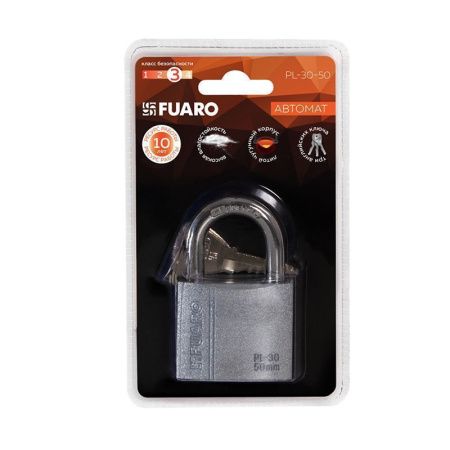 Замок навесной PL-PROTEC-3050 3key (PL-3050) англ. /блистер