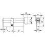Цилиндровый механизм AX2002Knob70 хром с вертушкой