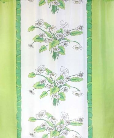 Штора для ванной тканевая зеленая, 1345, "Залел", 180*200