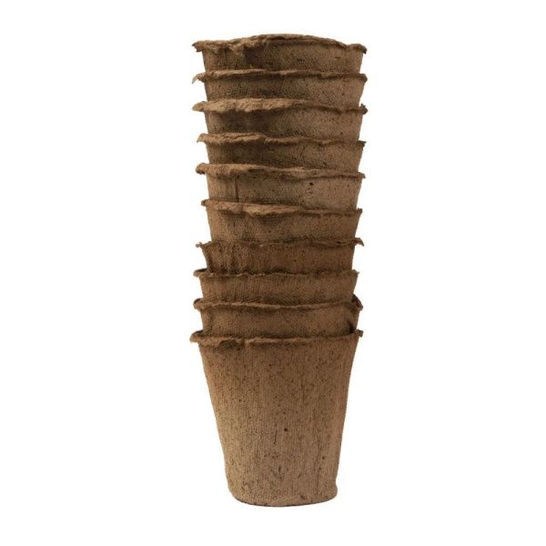 Горшок торфяной круглый 8х8 см, (упак. 10 шт.)