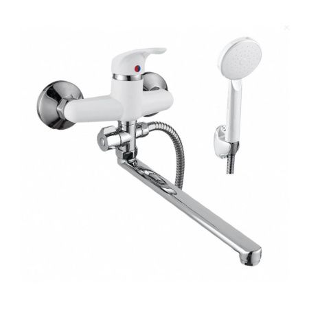 Смеситель для ванны и умывальника монокомандный белый/хром Potato Эверест B 21-033