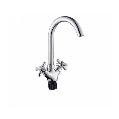 Смеситель для кухни двухручковый хром Potato Эверест B 41-301