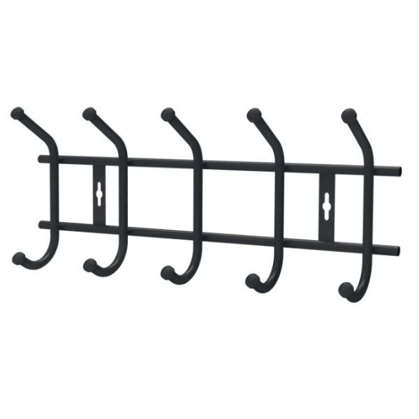 Вешалка настенная ВНТ5М/Ч 5-крючков (485 х 215 мм.) матовый черн. Ника (упак.5 )