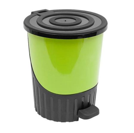 Ведро для мусора 14л салатовое с педалью