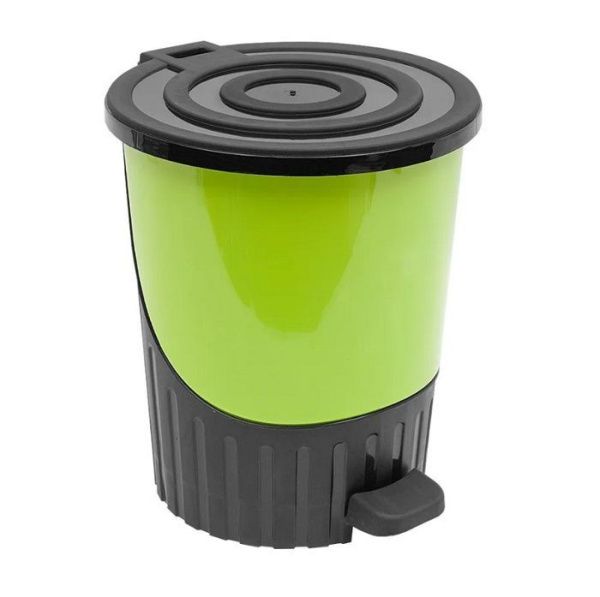 Ведро для мусора 14л салатовое с педалью