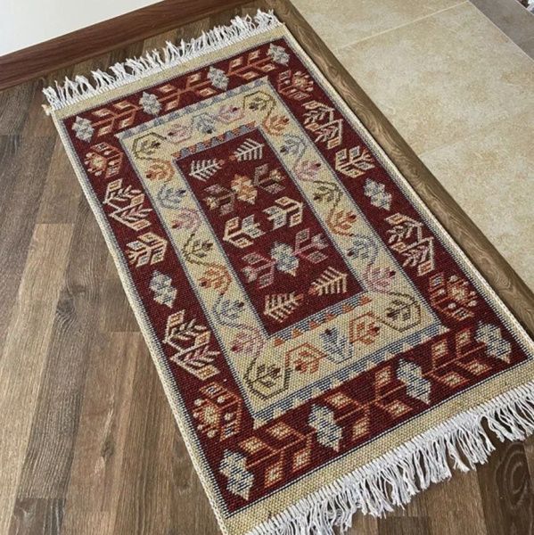 Коврик из хлопка 80*150 вишн./крем. 1974 Kilim Usak