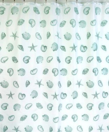 Штора для ванной тканевая зеленая, 1032, "Залел" эконом, 170-180*200