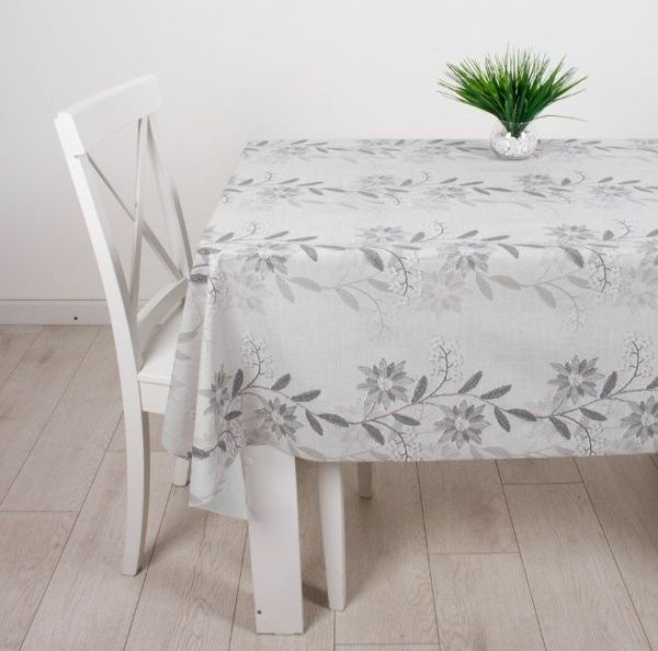 Клеенка на тк.основе "Аурум Колор" Серебряные цветы (1.40х20м)