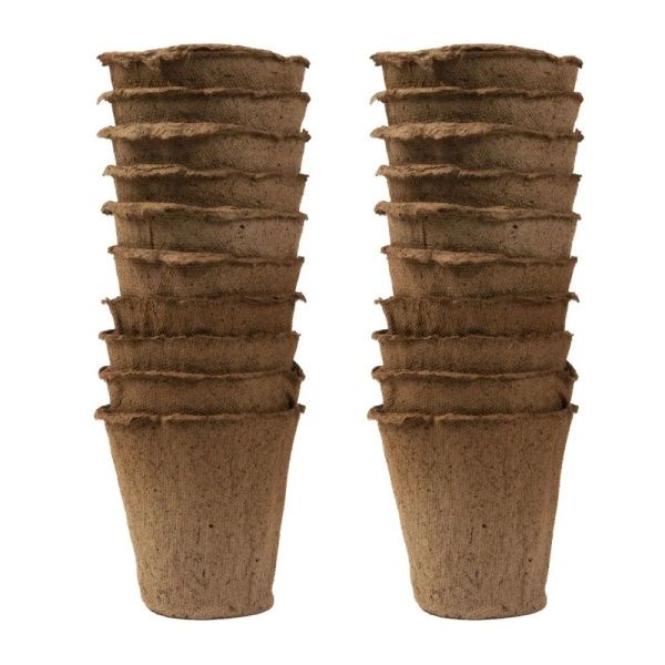 Горшок торфяной круглый 8х8 см, (упак. 20 шт.)