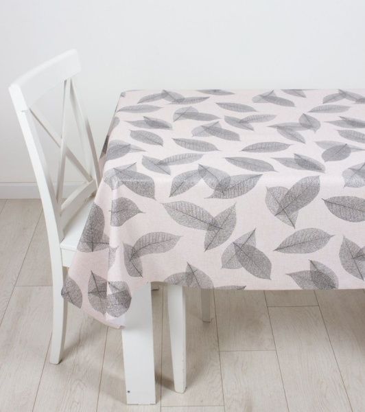 Клеенка на тк.основе "Аурум" Серебряные листья (1.40х20м)