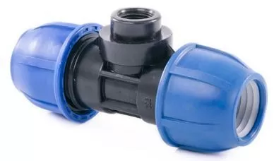 Тройник компрессионный с внутр.резьбой д.32х3/4"F для ПЭ труб ТурПласт