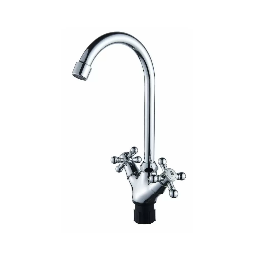 Смеситель для кухни двухручковый хром Potato Эверест B 41-333