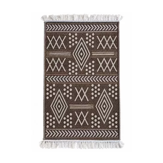 Коврик из хлопка 60*90 крем./сер. UK70539 Kilim Usak