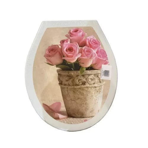 Крышка для унитаза жесткая "ДЕКОР" БУКЕТ РОЗ