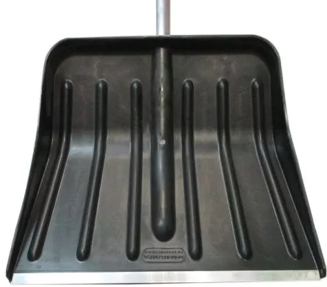 Лопата для снега пластиковая 500*415 с мет.планкой с АЛЮМ.ЧЕРЕНКОМ и V-ручкой №16