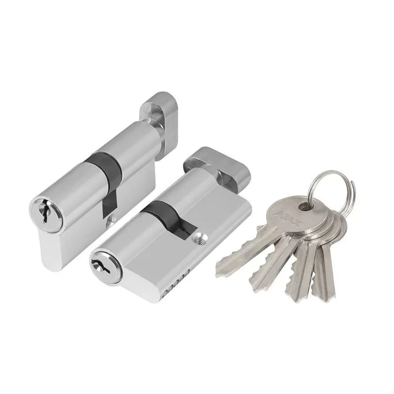 Цилиндровый механизм AX1002Knob70 хром с вертушкой