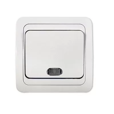 Выключатель CLASSICO 2121 белый с индикатором