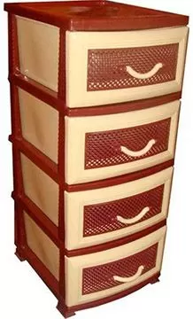 Комод 4-х секц. без декора "Дельфин" темно-коричневый/беж