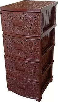 Комод 4-х секц. декор "Ажур" коричн.