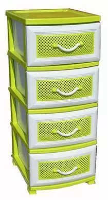 Комод 4-х секц. без декора "Дельфин" лимон/бел.