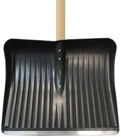 Лопата для снега пластиковая 400*490 с мет.планкой с дер.ЧЕРЕНКОМ №1*