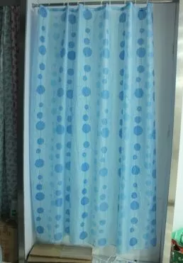 Штора для ванной тканевая голубая, 1310, "Залел" эконом, 170-180*200