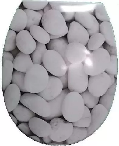 Крышка для унитаза жесткая "ДЕКОР" КАМНИ