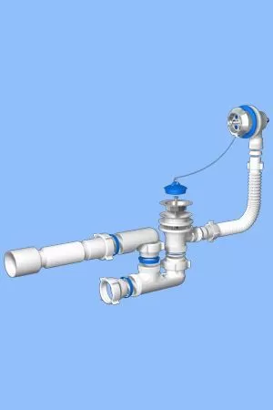 Е-255 Сифон д/ванны (обвязка) АНИ 1 1/2*40 с гибкой трубой 40*50