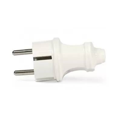 SmartBuy вилка 16А 250В (АБС-пластик, прямая, белая, земля) SBE-16-P01-w